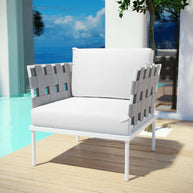 Outdoor Aluminum & Fabric Weave Armchair