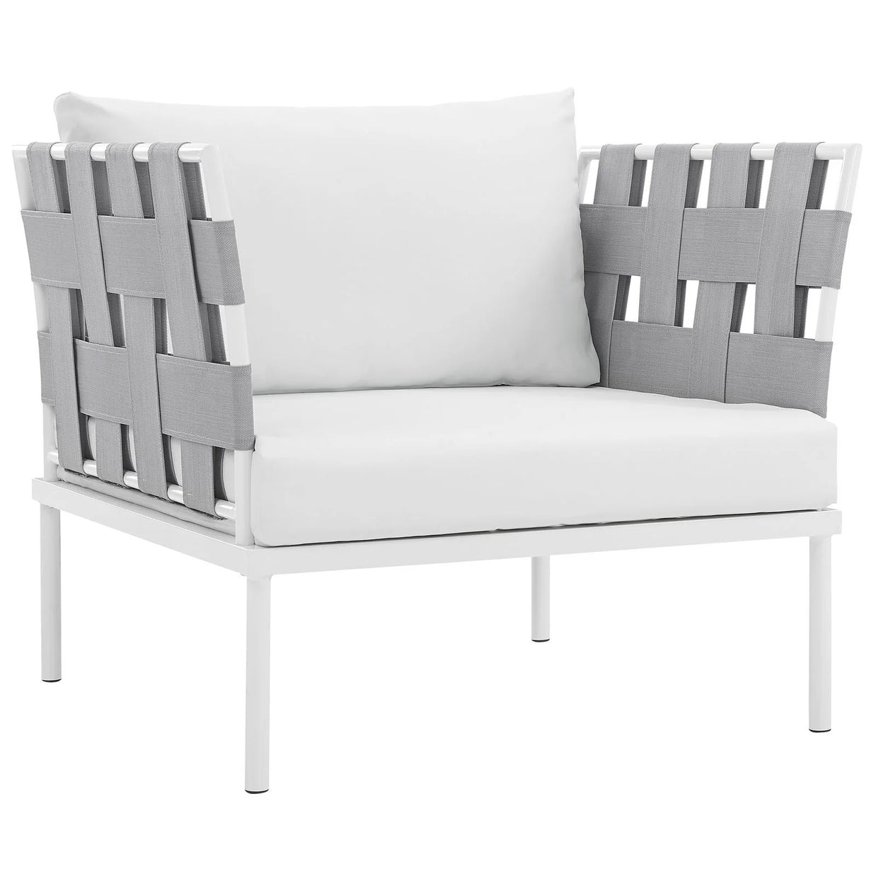 Outdoor Aluminum & Fabric Weave Armchair