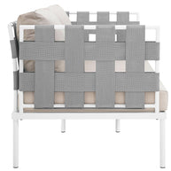 Outdoor Aluminum & Fabric Weave Loveseat