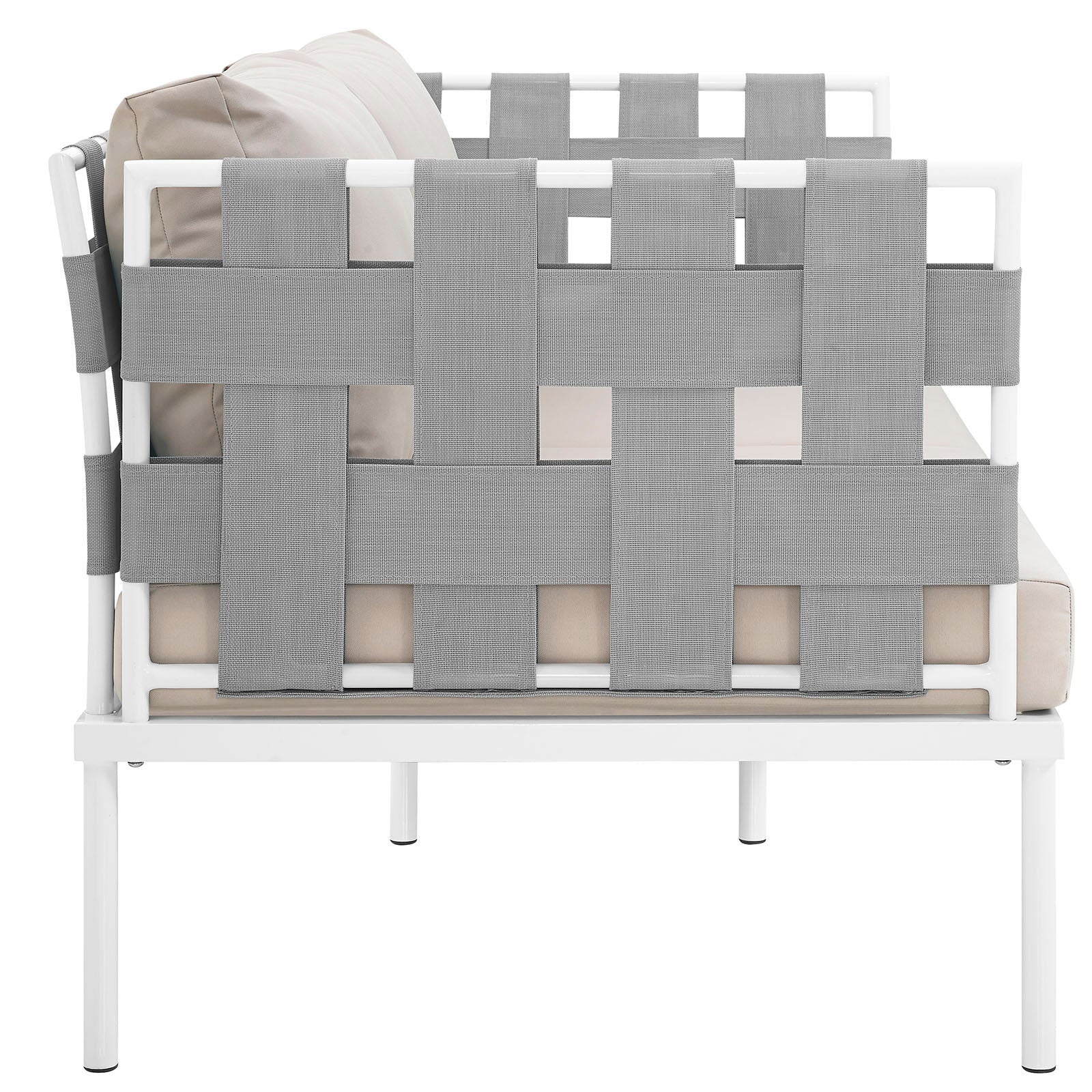 Outdoor Aluminum & Fabric Weave Loveseat