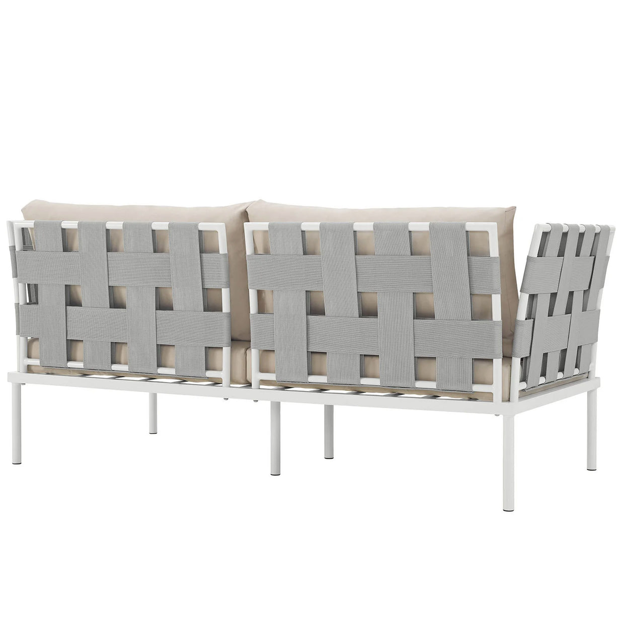 Outdoor Aluminum & Fabric Weave Loveseat