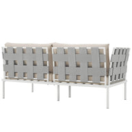 Outdoor Aluminum & Fabric Weave Loveseat