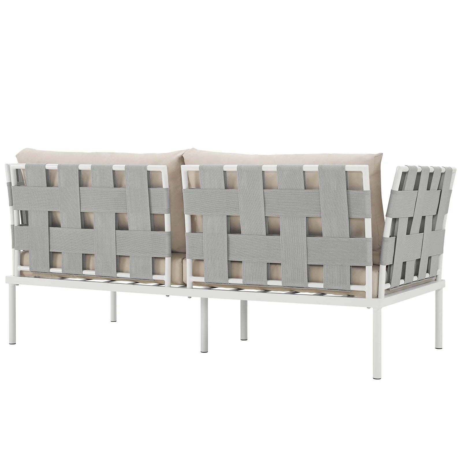 Outdoor Aluminum & Fabric Weave Loveseat