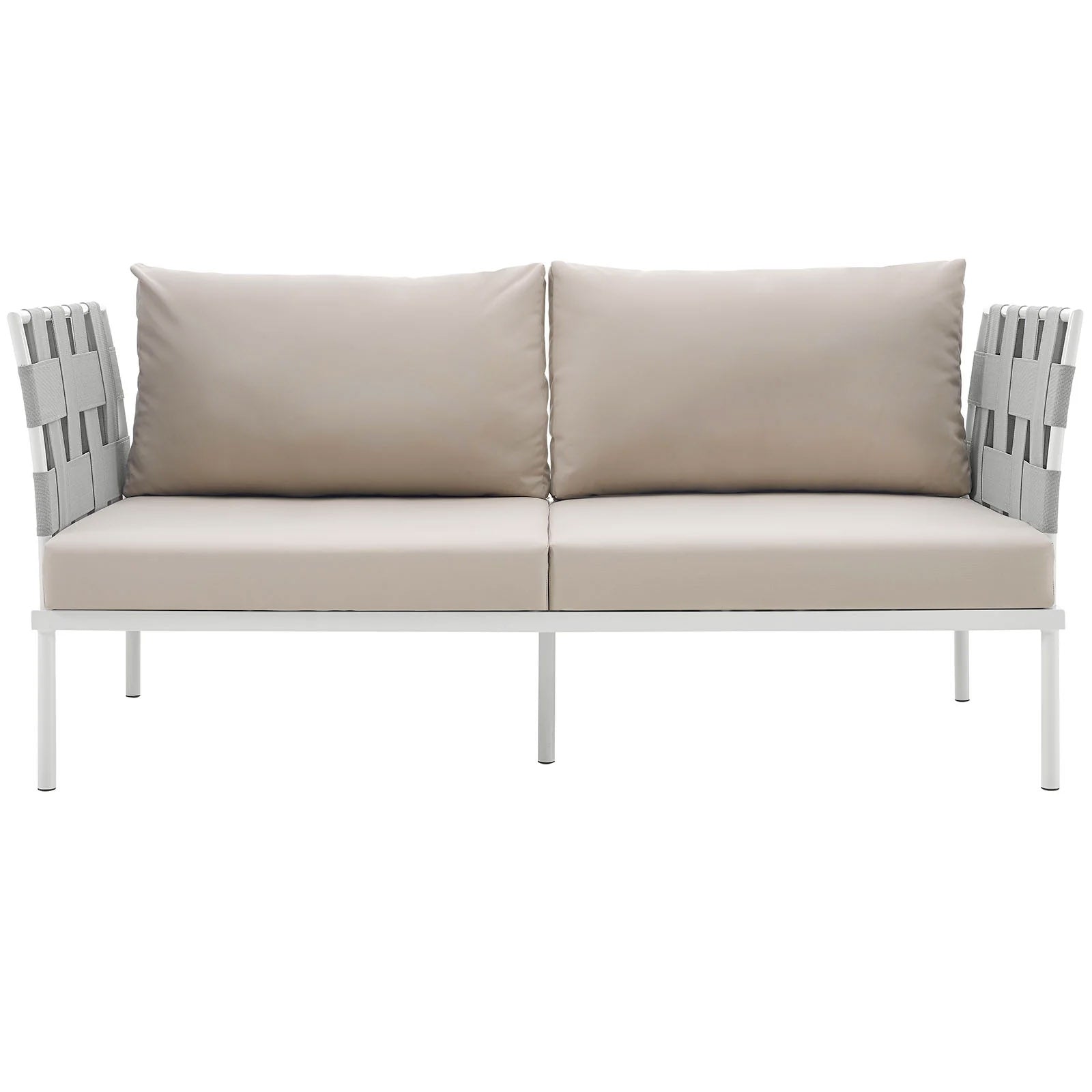 Outdoor Aluminum & Fabric Weave Loveseat