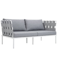 Outdoor Aluminum & Fabric Weave Loveseat
