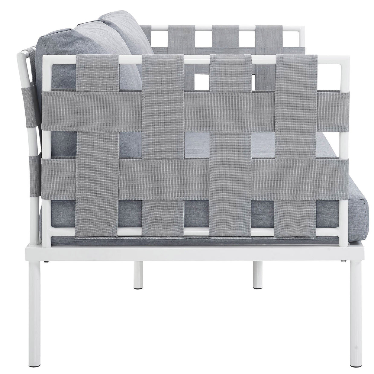Outdoor Aluminum & Fabric Weave Loveseat