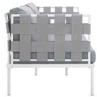 Outdoor Aluminum & Fabric Weave Loveseat