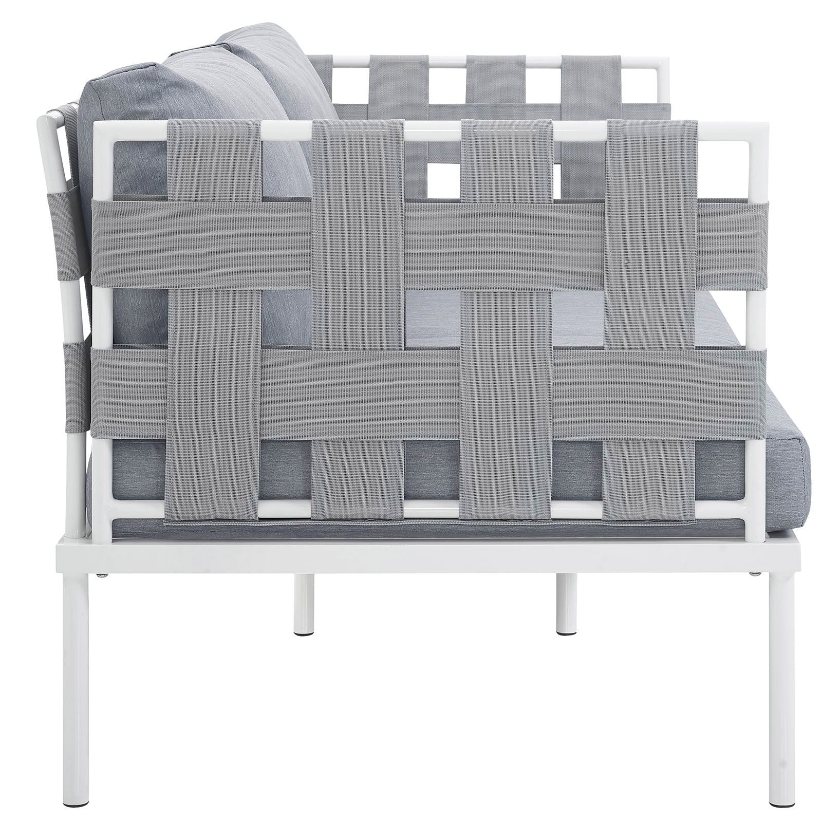 Outdoor Aluminum & Fabric Weave Loveseat