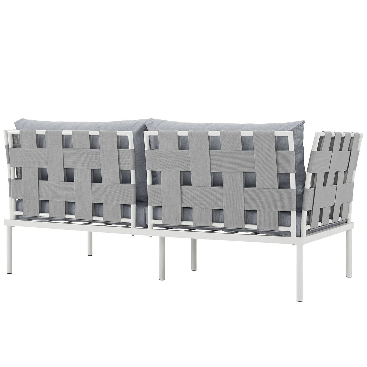 Outdoor Aluminum & Fabric Weave Loveseat