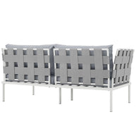 Outdoor Aluminum & Fabric Weave Loveseat