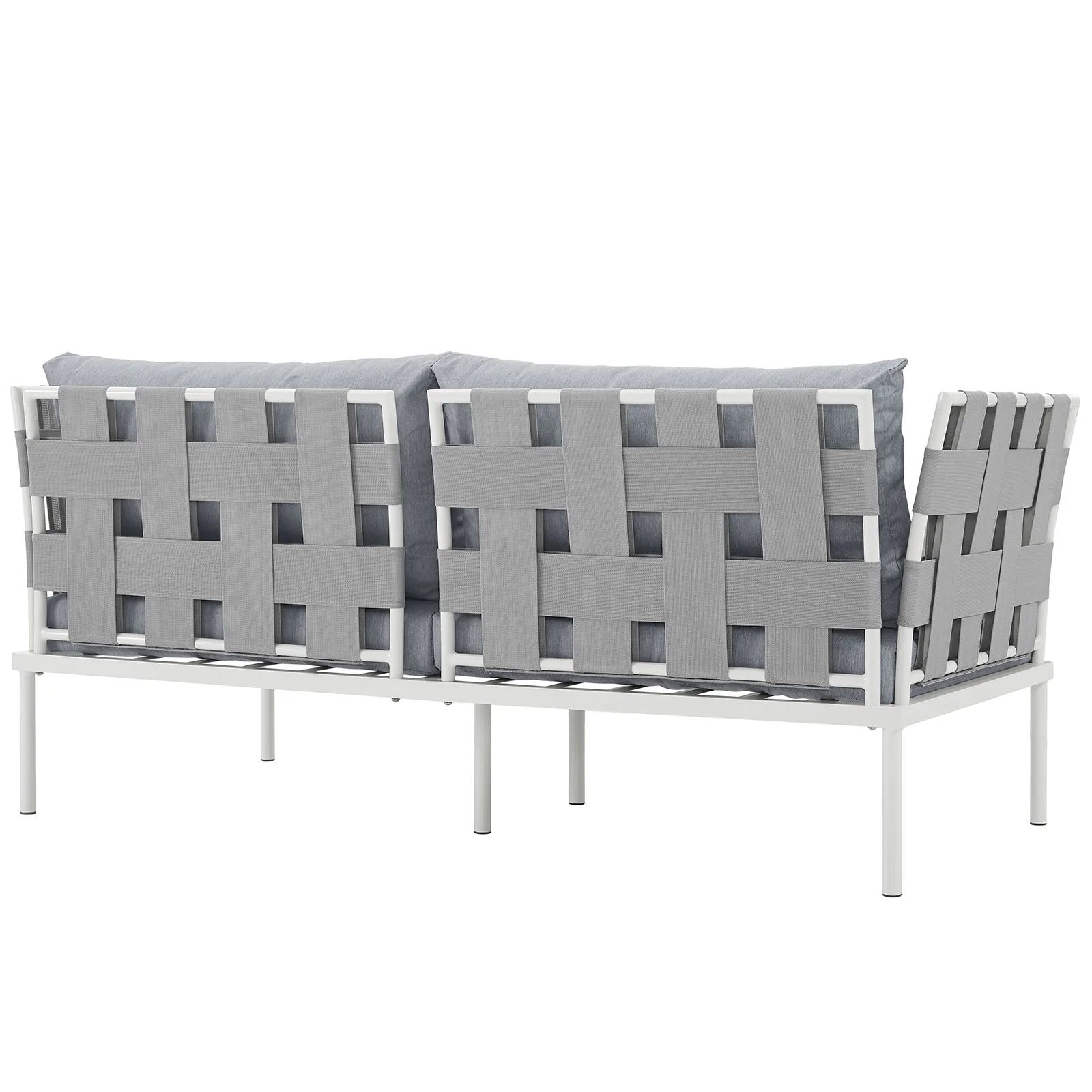 Outdoor Aluminum & Fabric Weave Loveseat