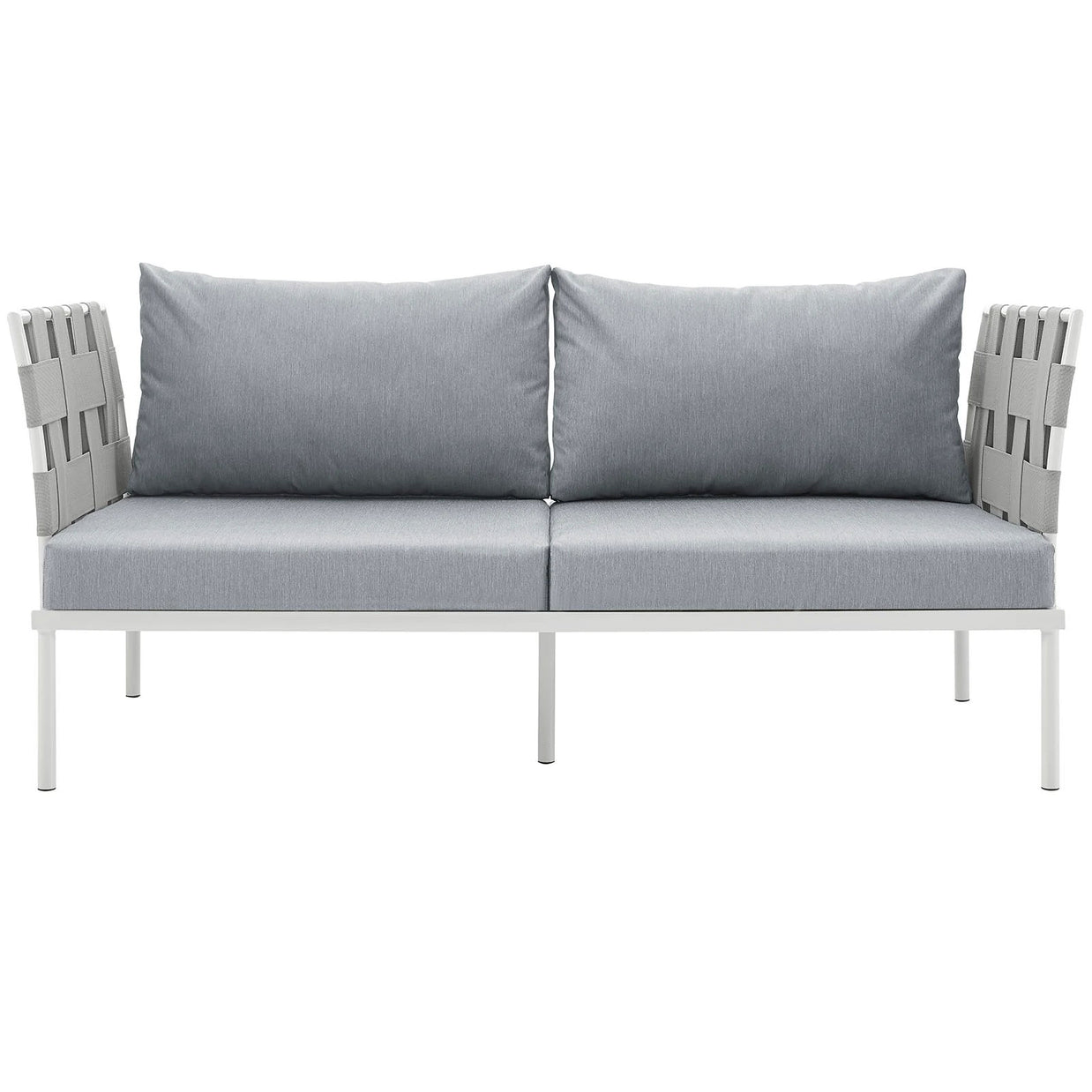 Outdoor Aluminum & Fabric Weave Loveseat