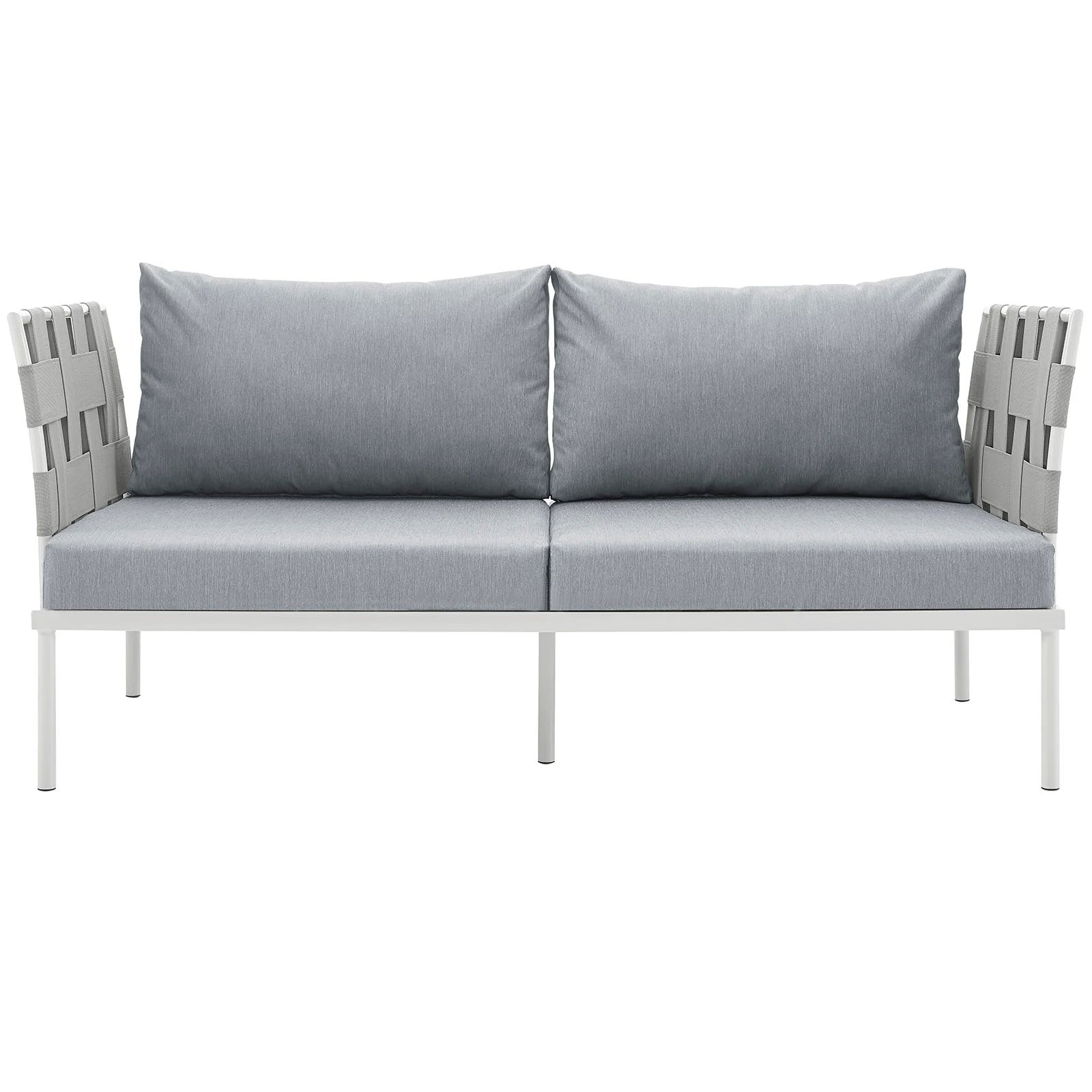 Outdoor Aluminum & Fabric Weave Loveseat