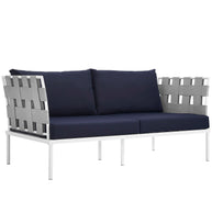 Outdoor Aluminum & Fabric Weave Loveseat