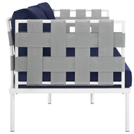 Outdoor Aluminum & Fabric Weave Loveseat
