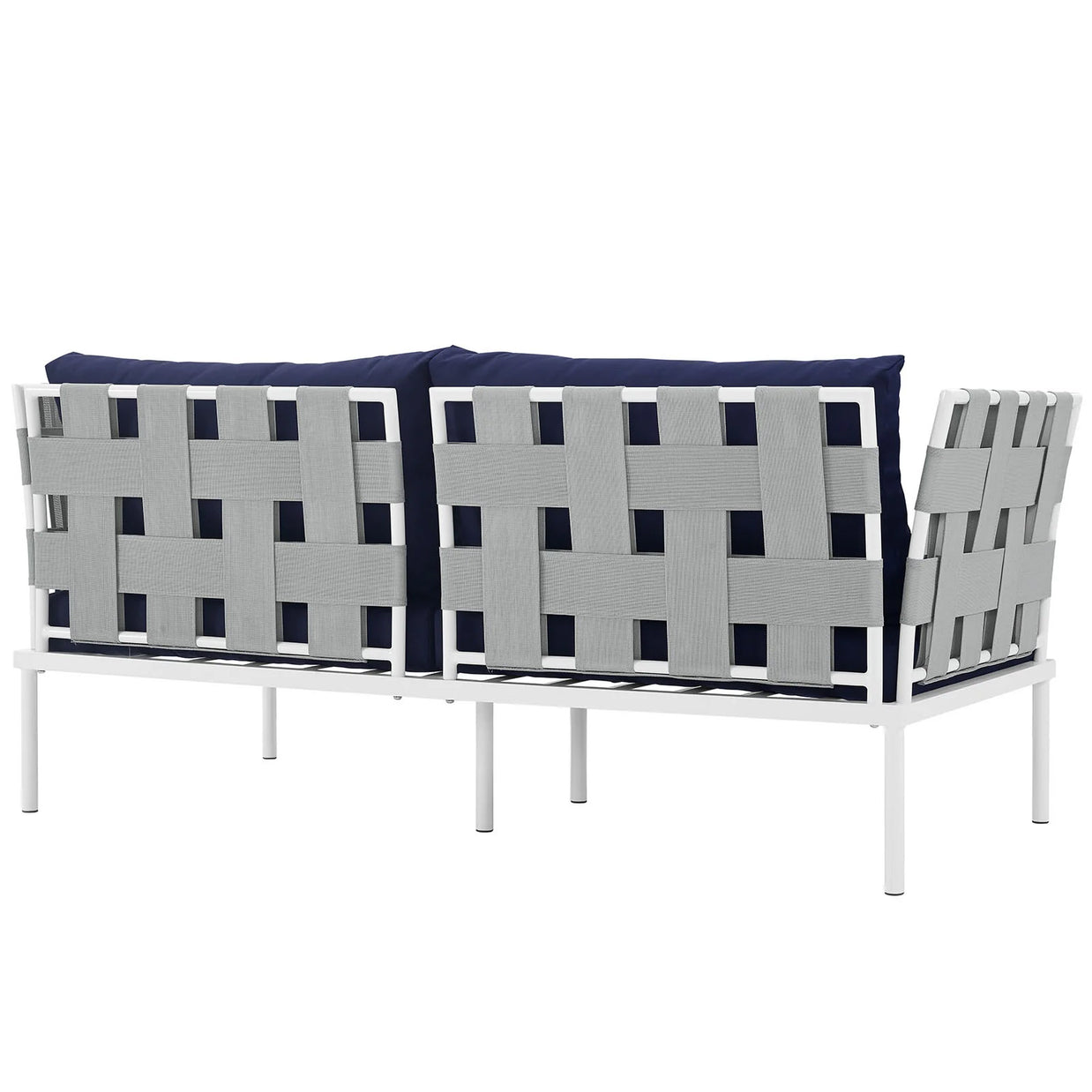 Outdoor Aluminum & Fabric Weave Loveseat