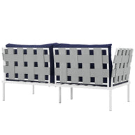 Outdoor Aluminum & Fabric Weave Loveseat