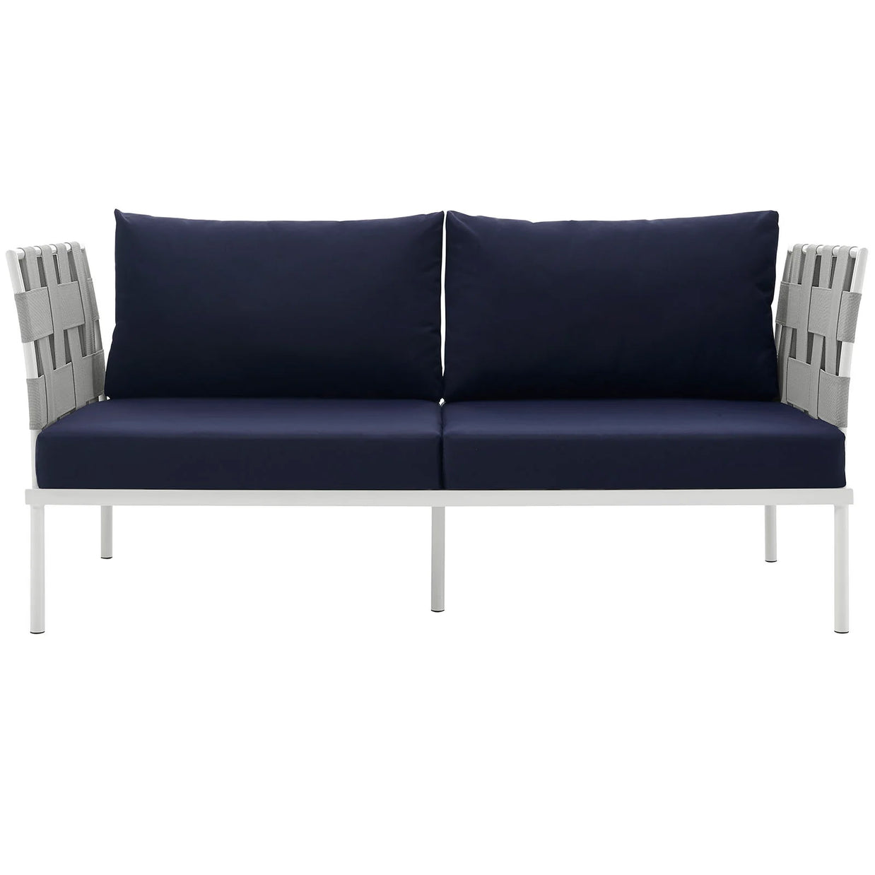 Outdoor Aluminum & Fabric Weave Loveseat