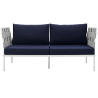 Outdoor Aluminum & Fabric Weave Loveseat