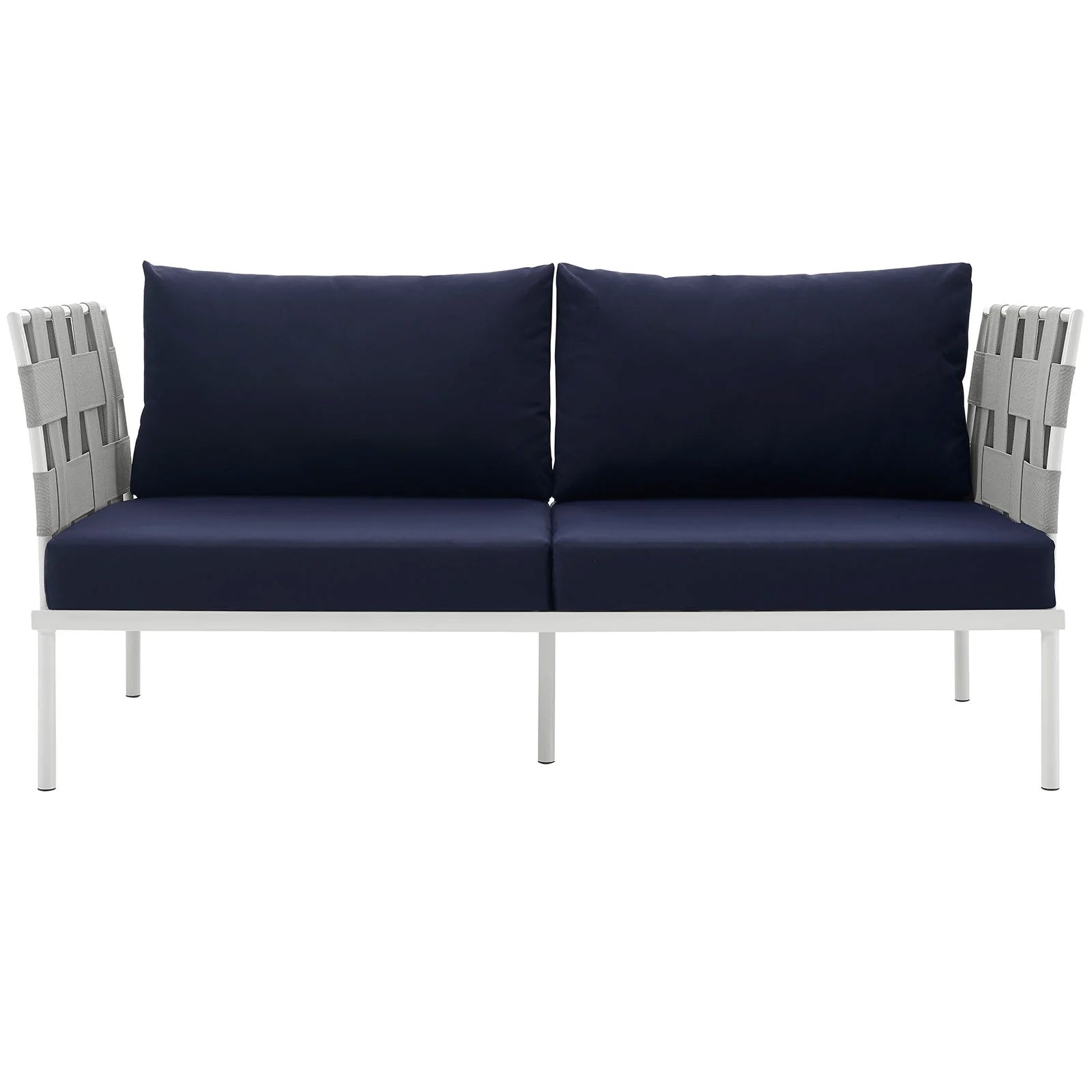 Outdoor Aluminum & Fabric Weave Loveseat