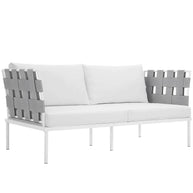 Outdoor Aluminum & Fabric Weave Loveseat