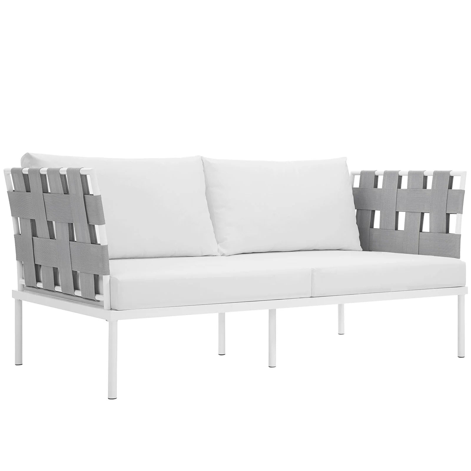 Outdoor Aluminum & Fabric Weave Loveseat