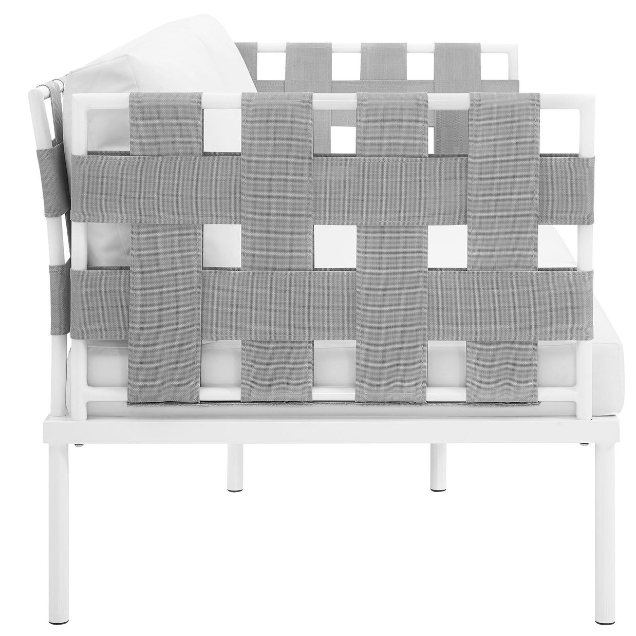 Outdoor Aluminum & Fabric Weave Loveseat