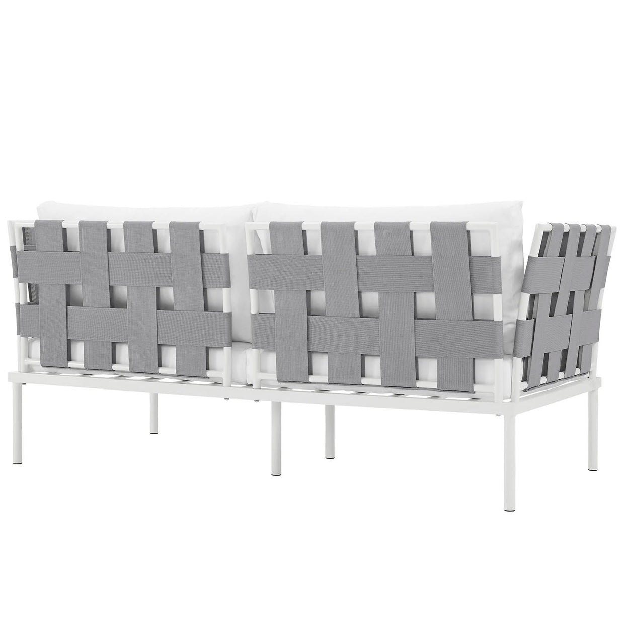 Outdoor Aluminum & Fabric Weave Loveseat