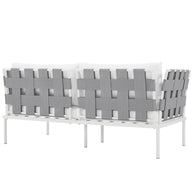 Outdoor Aluminum & Fabric Weave Loveseat
