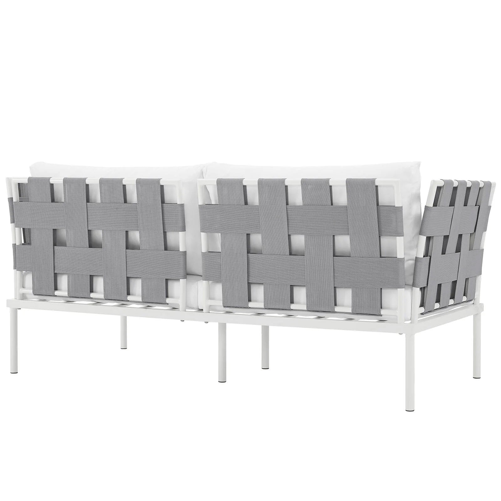 Outdoor Aluminum & Fabric Weave Loveseat