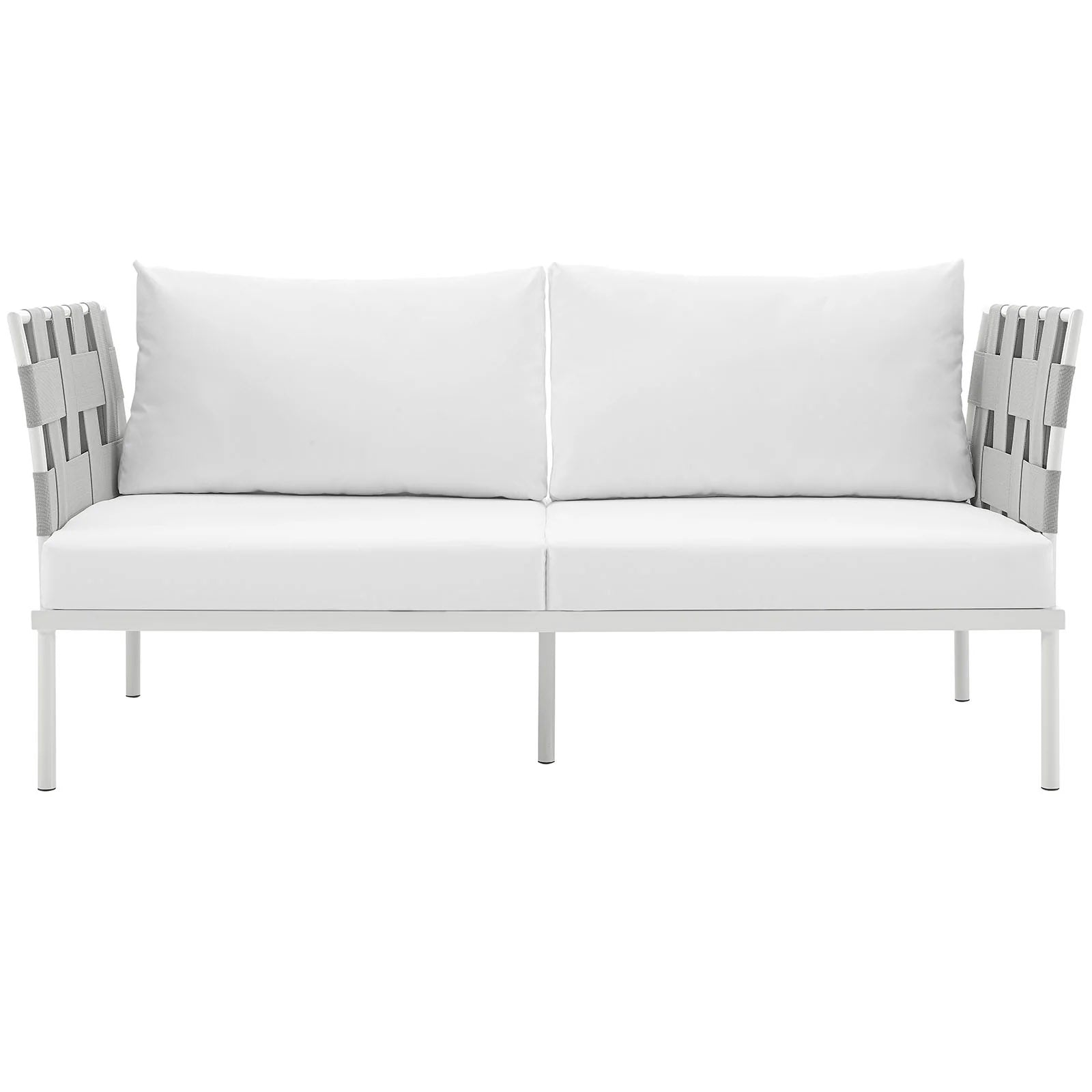 Outdoor Aluminum & Fabric Weave Loveseat