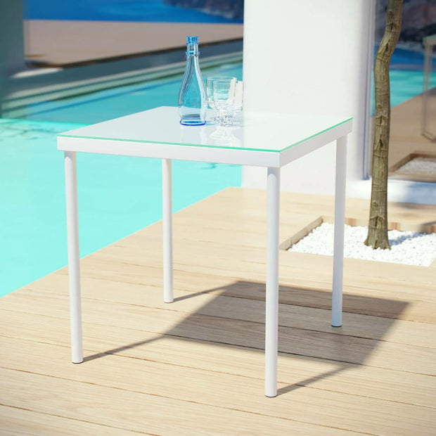 White Aluminum Outdoor Side Table