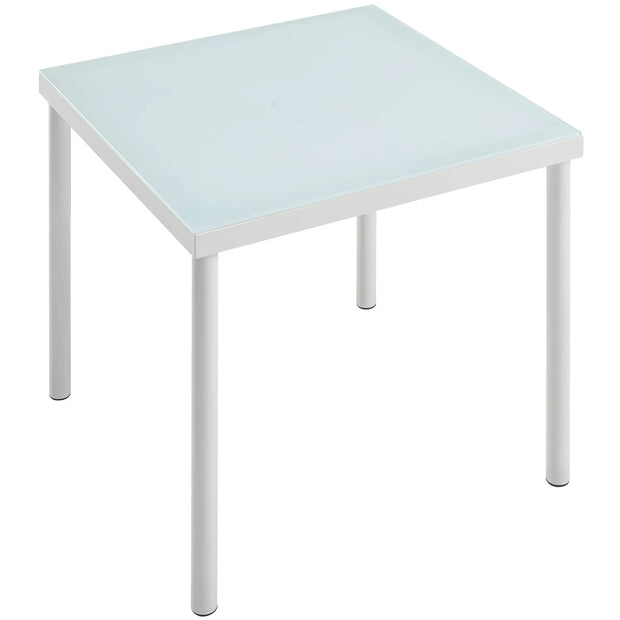 White Aluminum Outdoor Side Table
