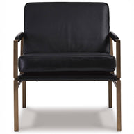 Contemporary Antique Leather Accent Chair