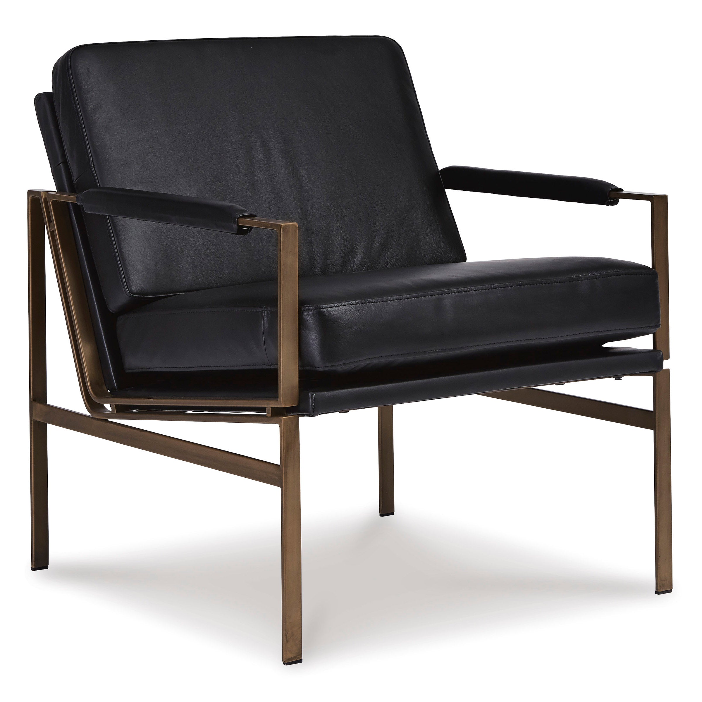 Contemporary Antique Leather Accent Chair