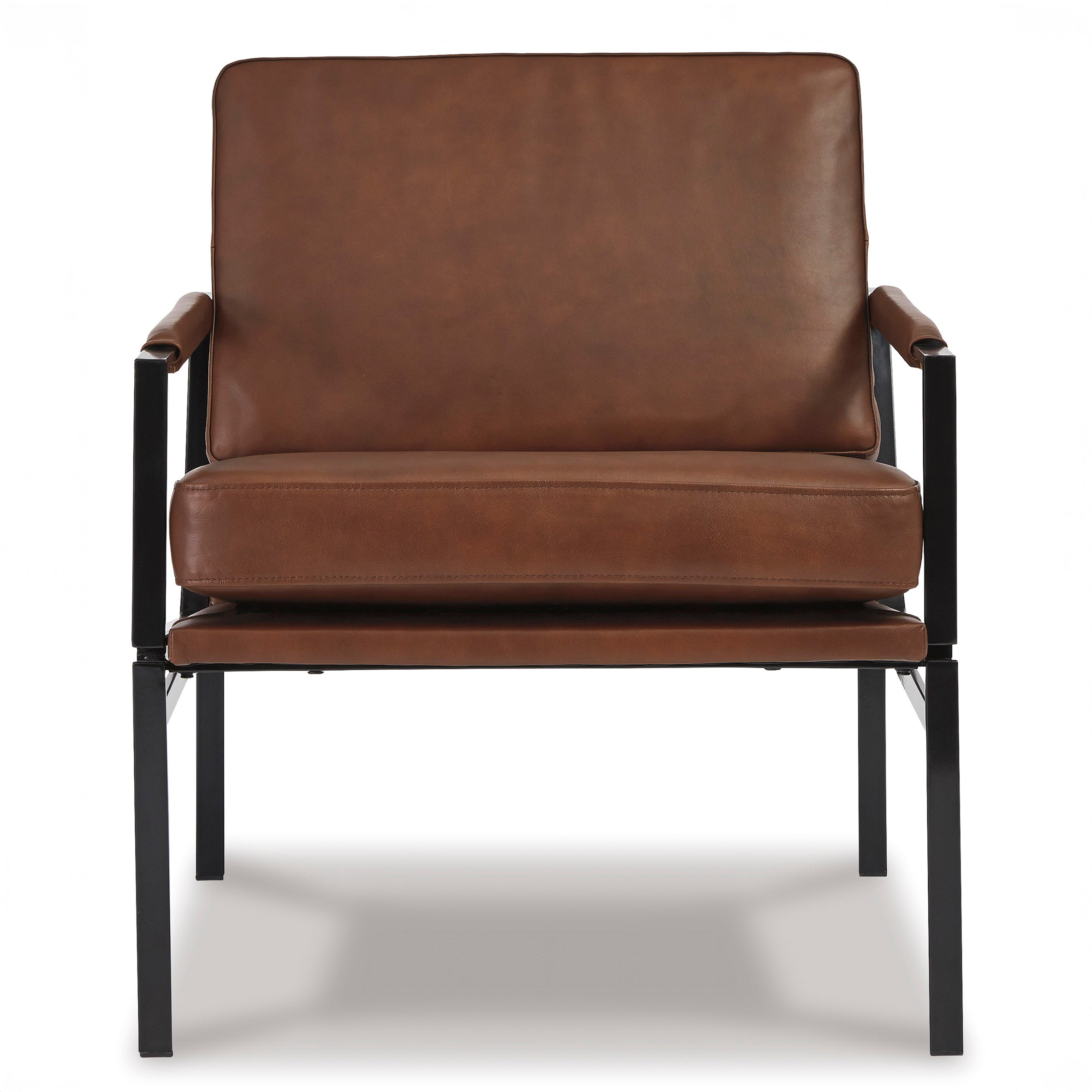Contemporary Antique Leather Accent Chair