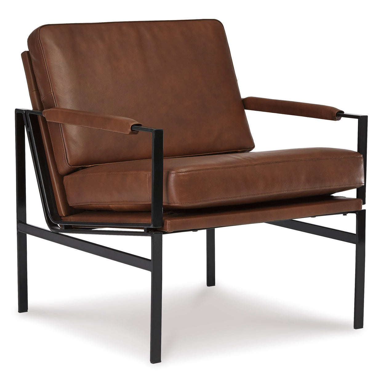Contemporary Antique Leather Accent Chair