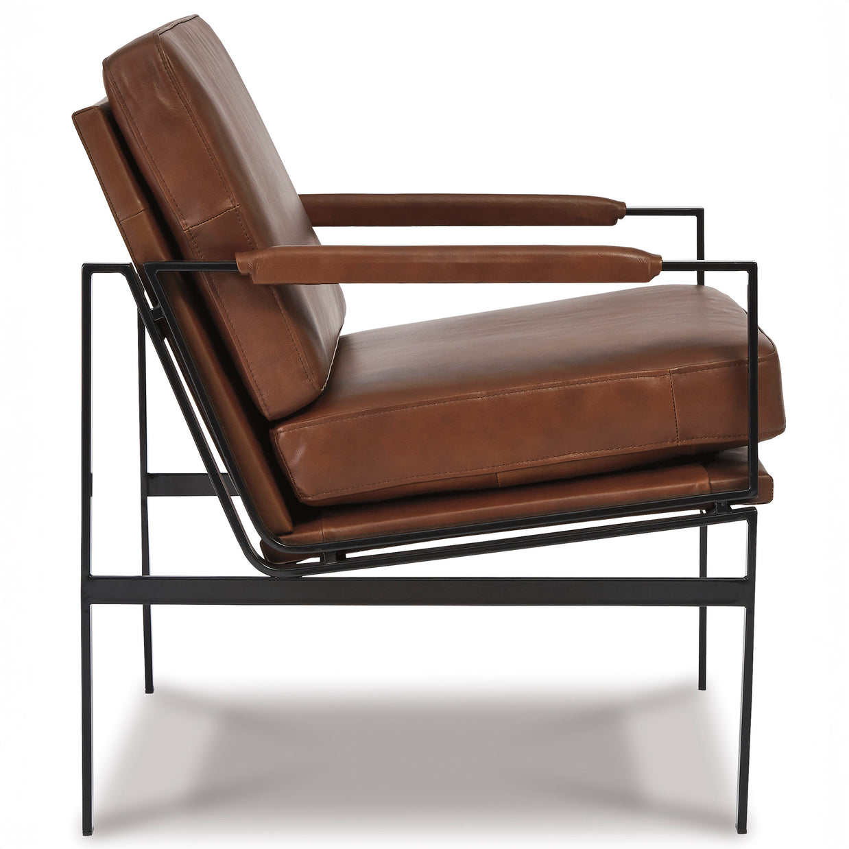 Contemporary Antique Leather Accent Chair