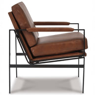Contemporary Antique Leather Accent Chair