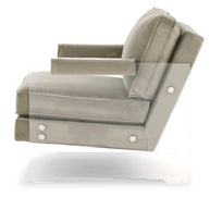 Acrylic & Taupe Micro Velvet Accent Chair