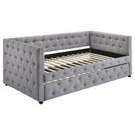 Gray Modern Tufted Daybed w/ Trundle