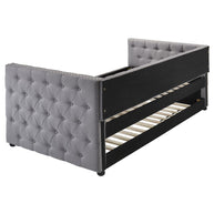 Gray Modern Tufted Daybed w/ Trundle