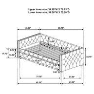 Gray Modern Tufted Daybed w/ Trundle
