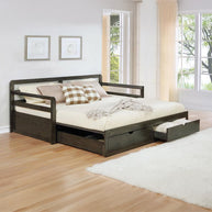 Gray Rustic Daybed w/ Extension Trundle