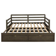 Gray Rustic Daybed w/ Extension Trundle