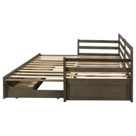 Gray Rustic Daybed w/ Extension Trundle