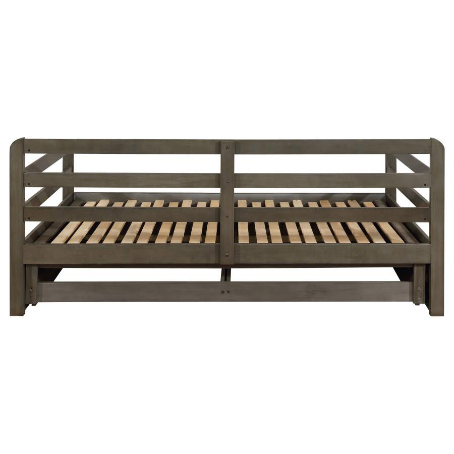 Gray Rustic Daybed w/ Extension Trundle
