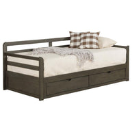 Gray Rustic Daybed w/ Extension Trundle