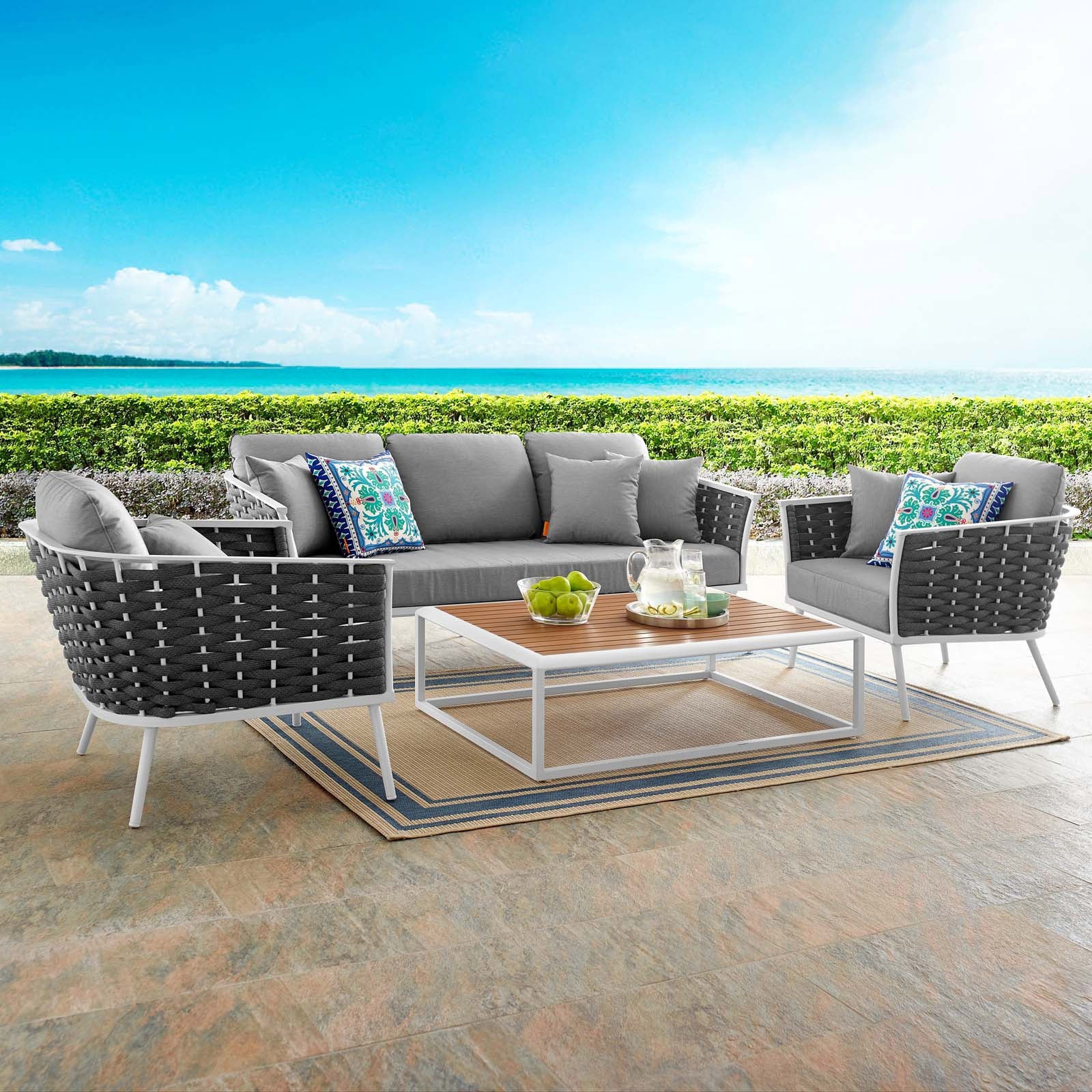 Woven Outdoor Patio 4 PC Set