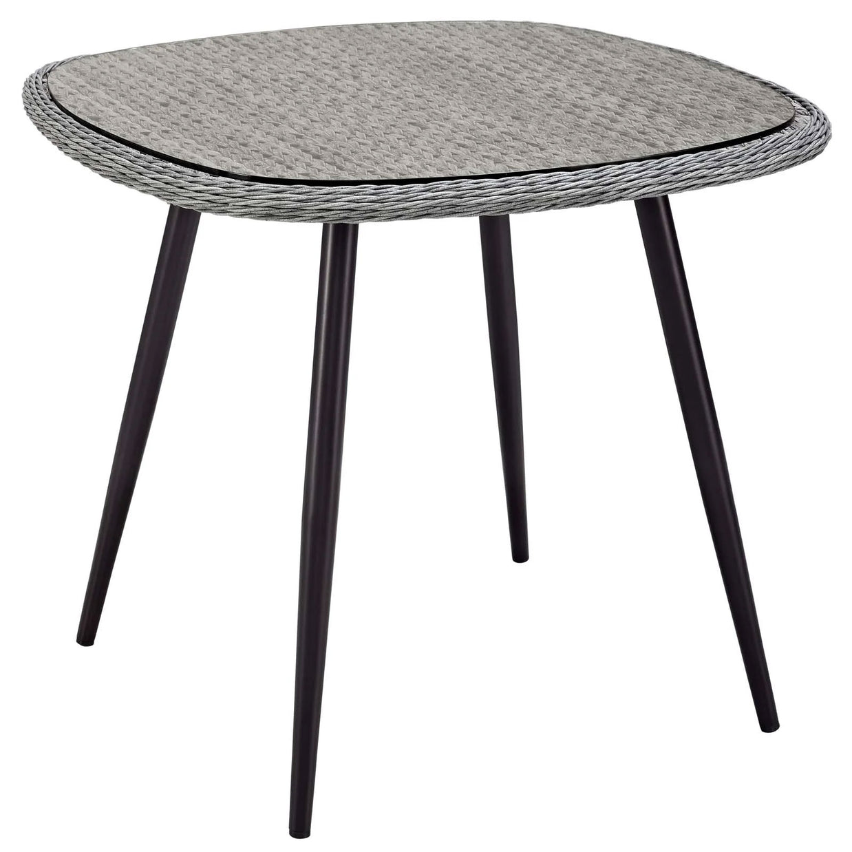 Gray Wicker Rattan 3 PC Outdoor Dining Set